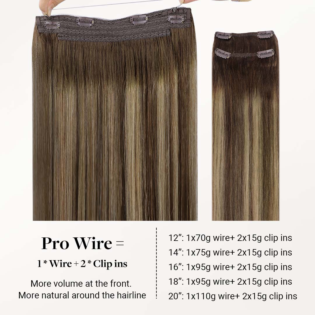 Honey Blonde Balayage (4/26/4) Pro & Wire Hair Extension (70g-140g) - Image 4