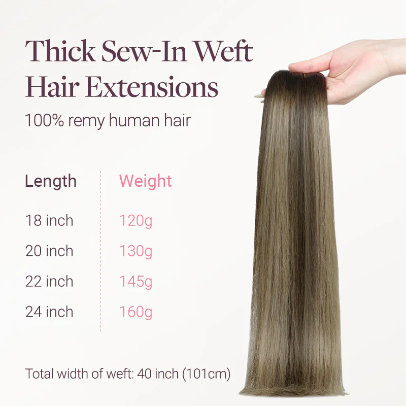 Honey Blonde Balayage (4/26/4) Thick Sew-In Weft Hair Extensions (120g-160g) - Image 3