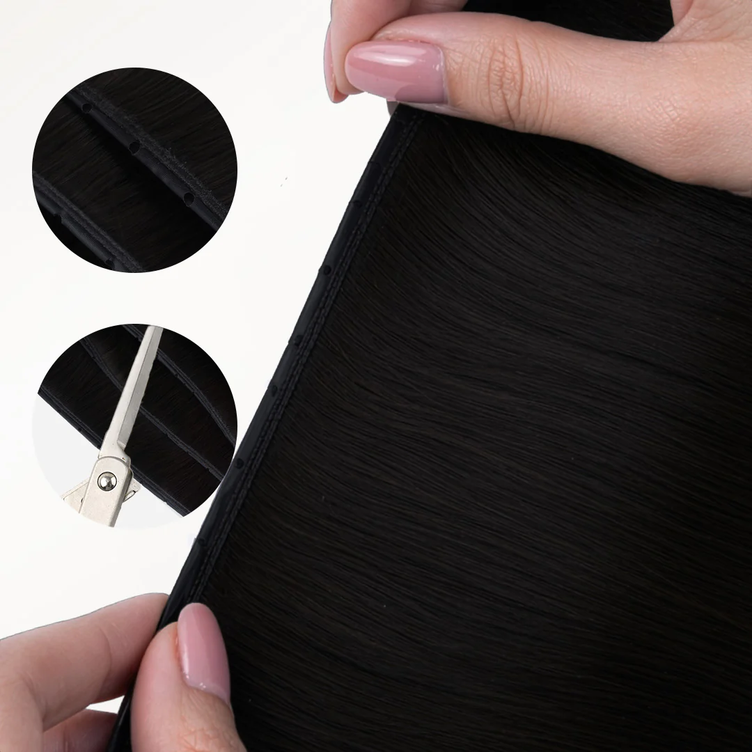 Jet Black (1) Butterfly Weft Hair Extensions (100g-160g) - Image 12