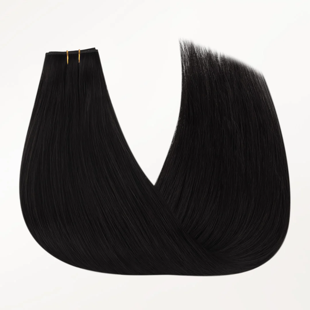 Jet Black (1) Butterfly Weft Hair Extensions (100g-160g) - Image 6