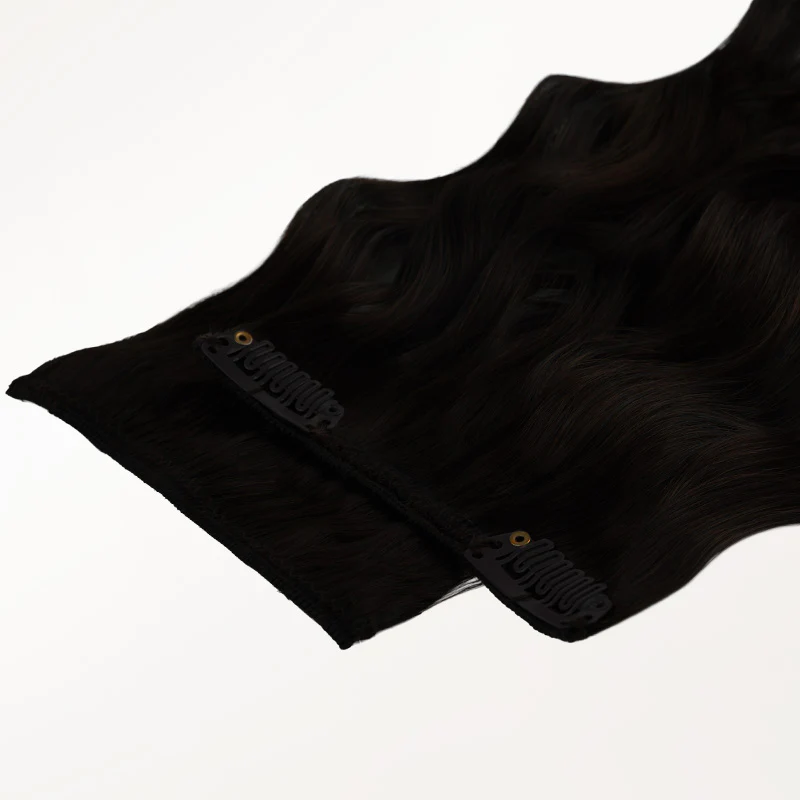 Jet Black (1) Elf Curly Clip-in Hair Extensions (120-150g) - Image 3