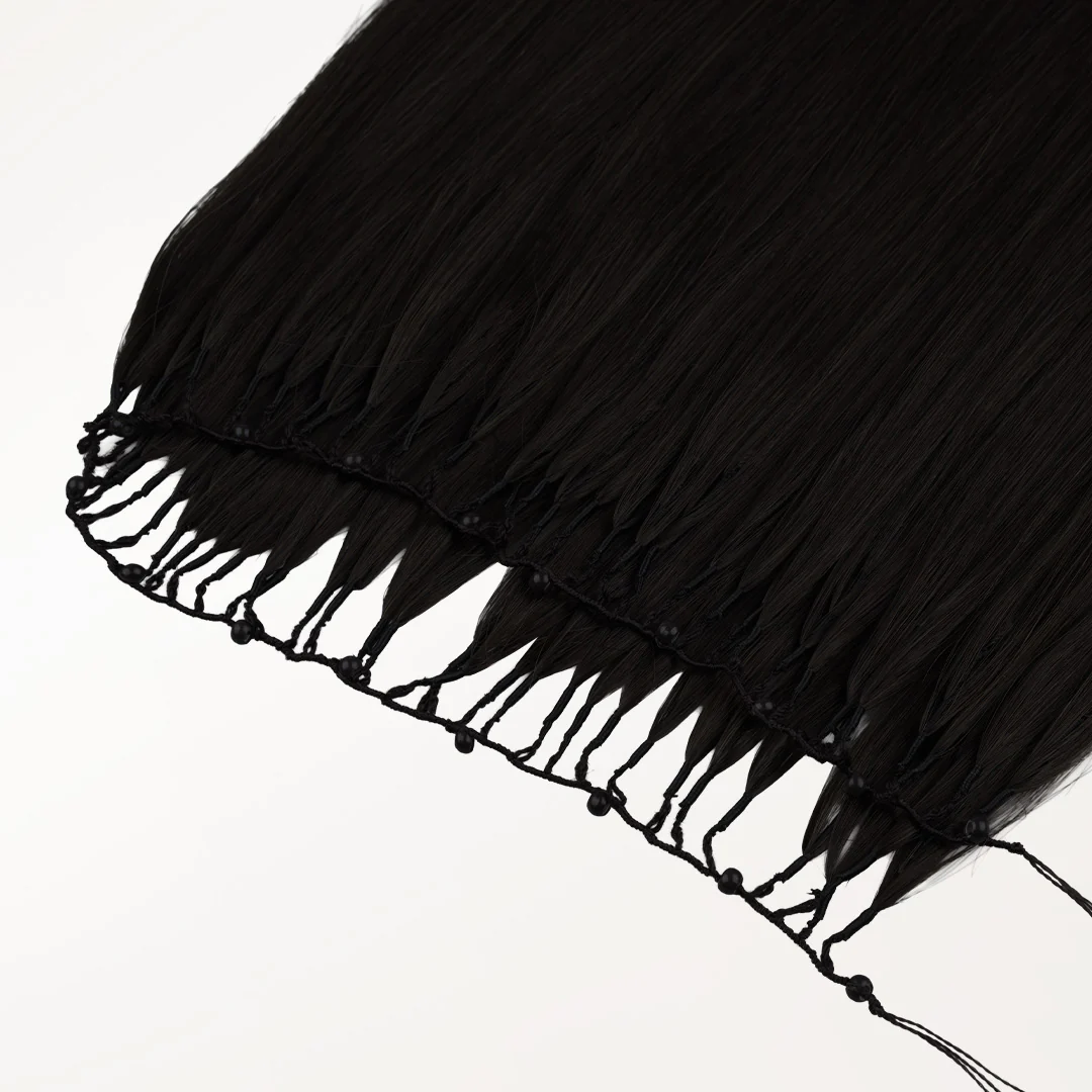 Jet Black (1) Feather Weft Hair Extension (50g-60g) - Image 7