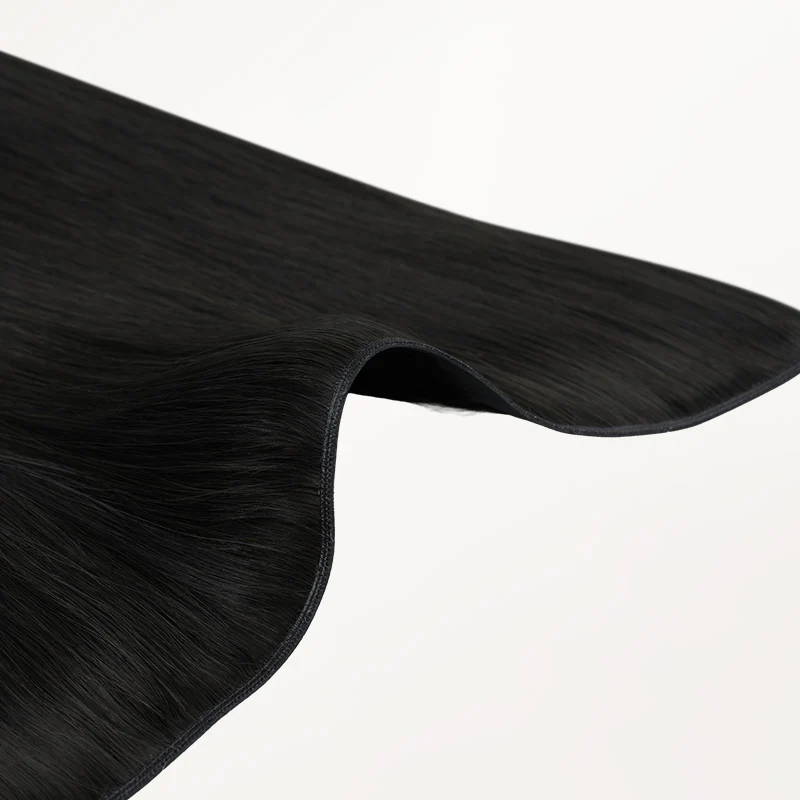 Jet Black (1) Thick Genius Tape Weft Hair Extensions 100-120g - Image 3