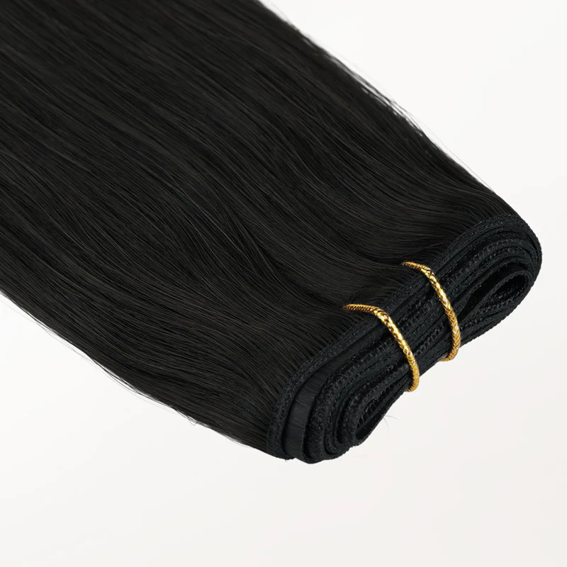 Jet Black (1) Thick Genius Tape Weft Hair Extensions 100-120g - Image 5