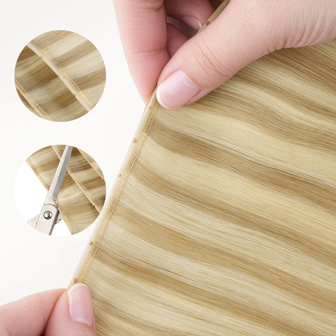 Light Blonde Highlights (16/22A) Butterfly Weft Hair Extensions (100g-160g) - Image 12