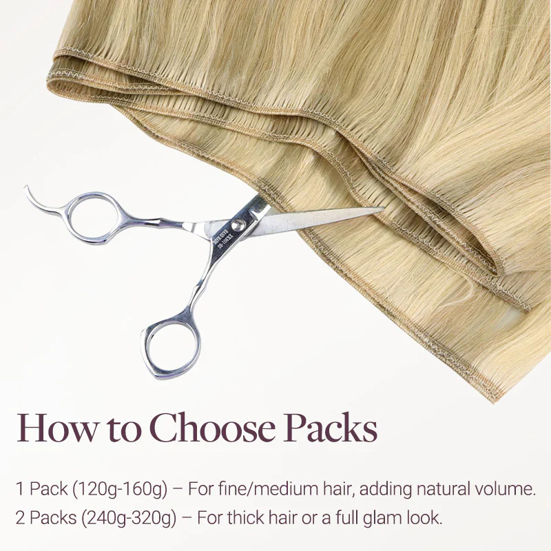 Light Blonde Highlights (16/22A) Thick Sew-In Weft Hair Extensions (120g-160g) - Image 8