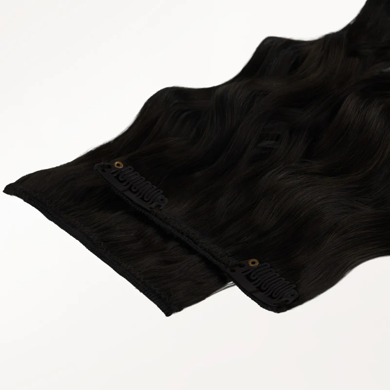 Natural Black (1B) Elf Curly Clip-in Hair Extensions (120-150g) - Image 3
