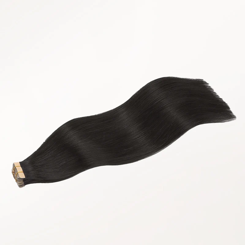 Natural Black (1B) Silky Straight Tape In Hair Extensions 50g - Image 5