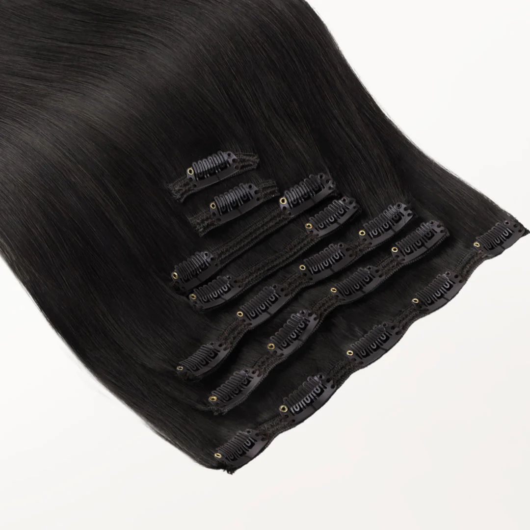 Natural Black (1B) Thick Classic Clip-Ins 150g [Clearance] - Image 4