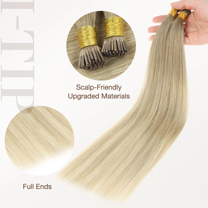 Natural Blonde Balayage (18ET90A) I-Tip Hair Extensions 50g - Image 5