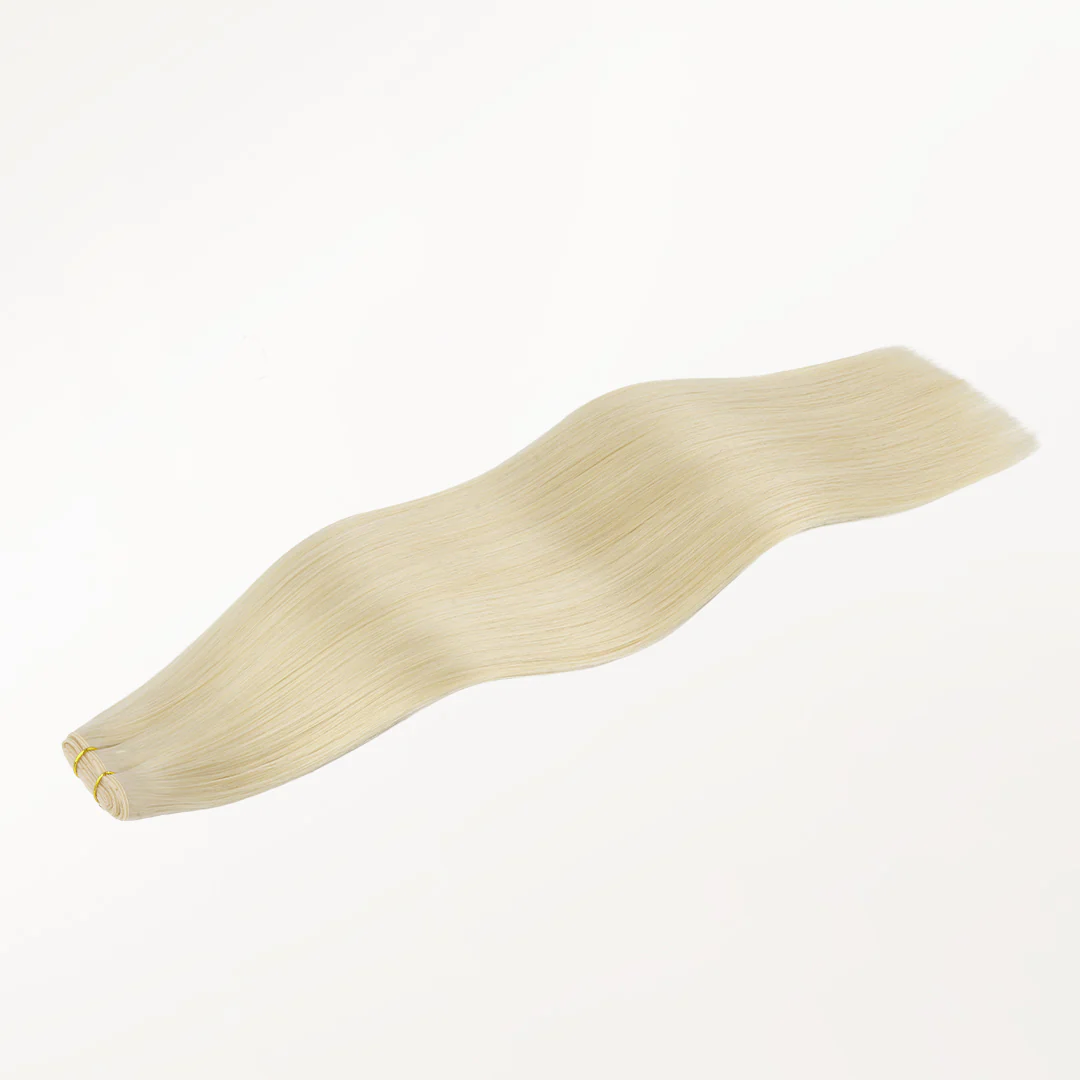 Platinum Blonde (60A) Butterfly Weft Hair Extensions (100g-160g) - Image 19