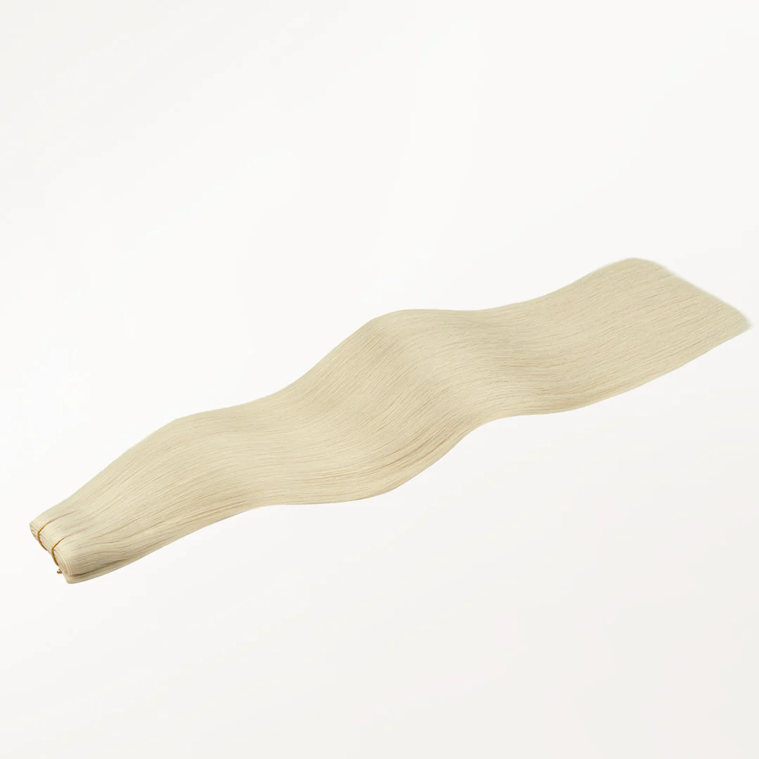Platinum Blonde (60A) Butterfly Weft Hair Extensions (100g-160g) - Image 3