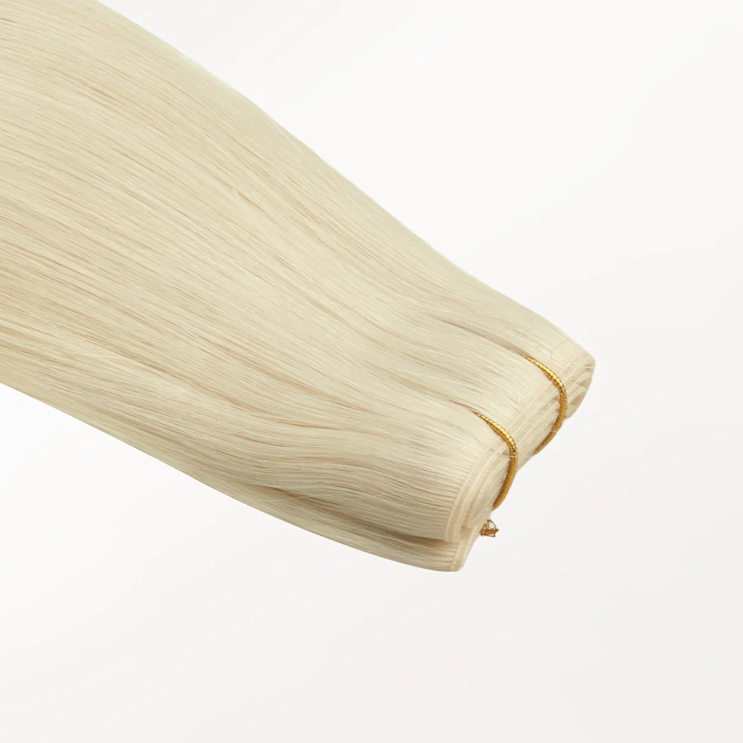 Platinum Blonde (60A) Butterfly Weft Hair Extensions (100g-160g) - Image 6
