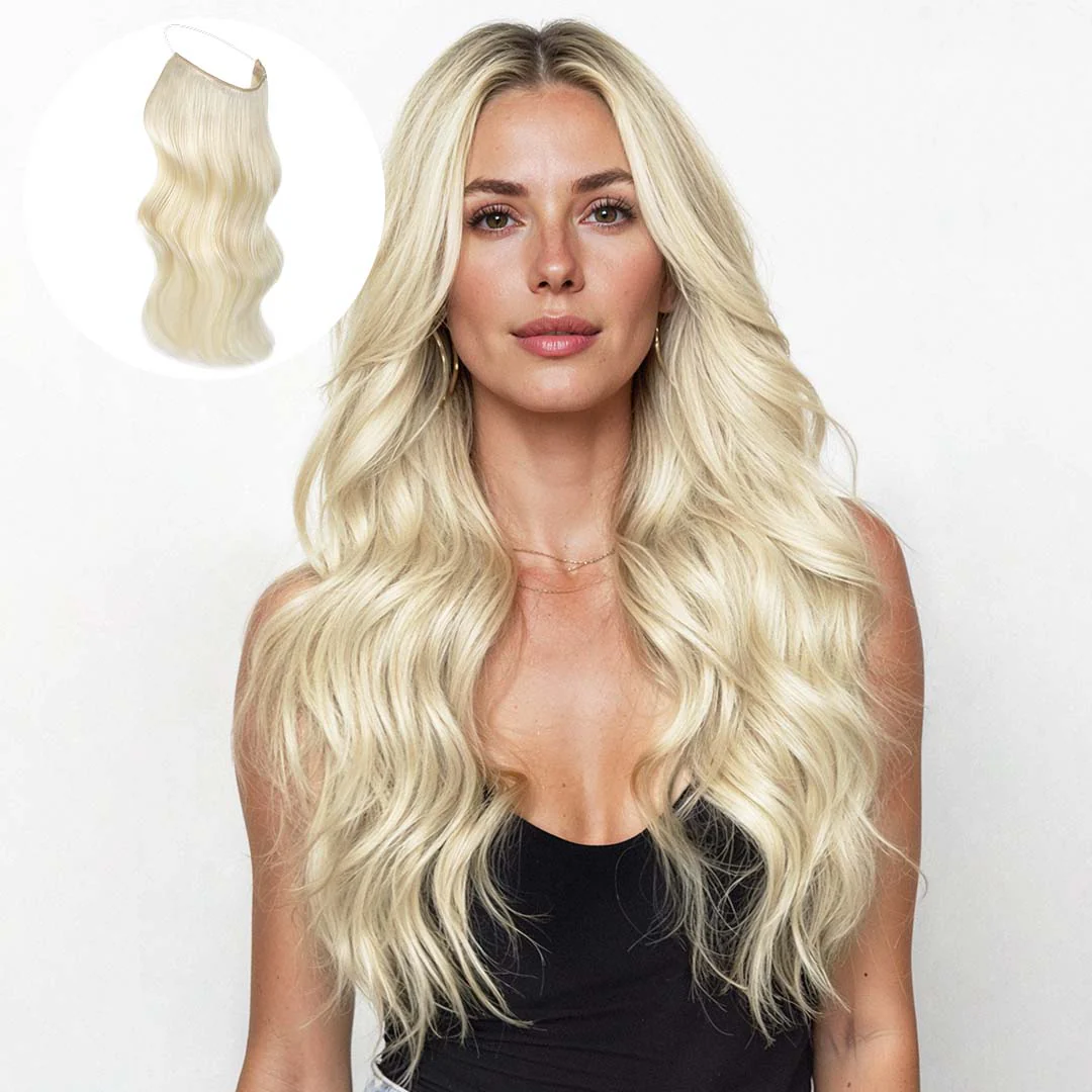 Platinum Blonde (60A) Pro & Wire Hair Extension (70g-140g) - Image 8