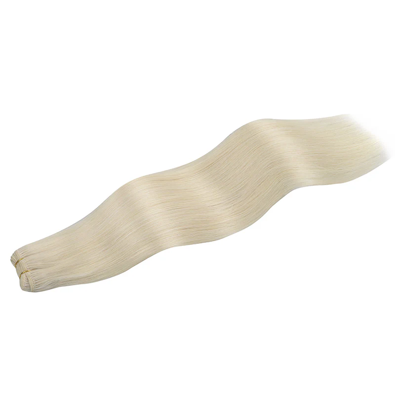Platinum Blonde (60A) Sew-In Weft Hair Extensions (80g-120g) - Image 3