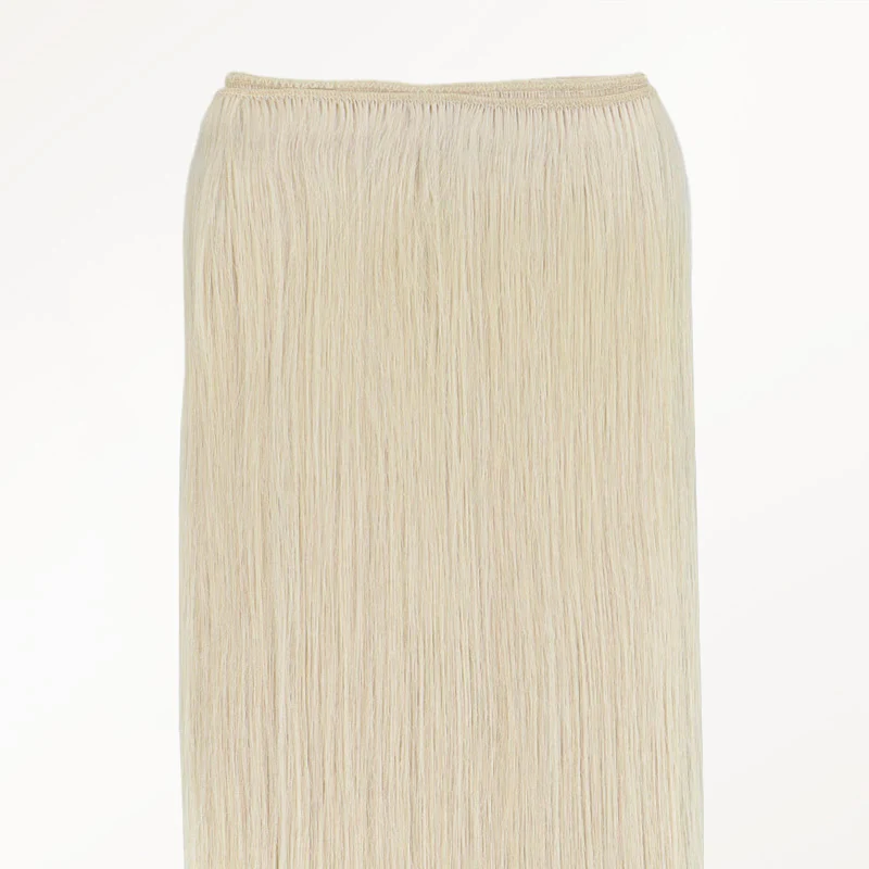 Platinum Blonde (60A) Thick Sew-In Weft Hair Extensions (120g-160g) - Image 4
