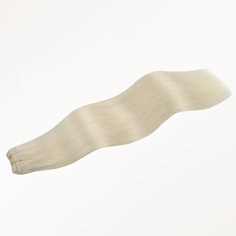 Platinum Blonde (60A) Thick Sew-In Weft Hair Extensions (120g-160g) - Image 5