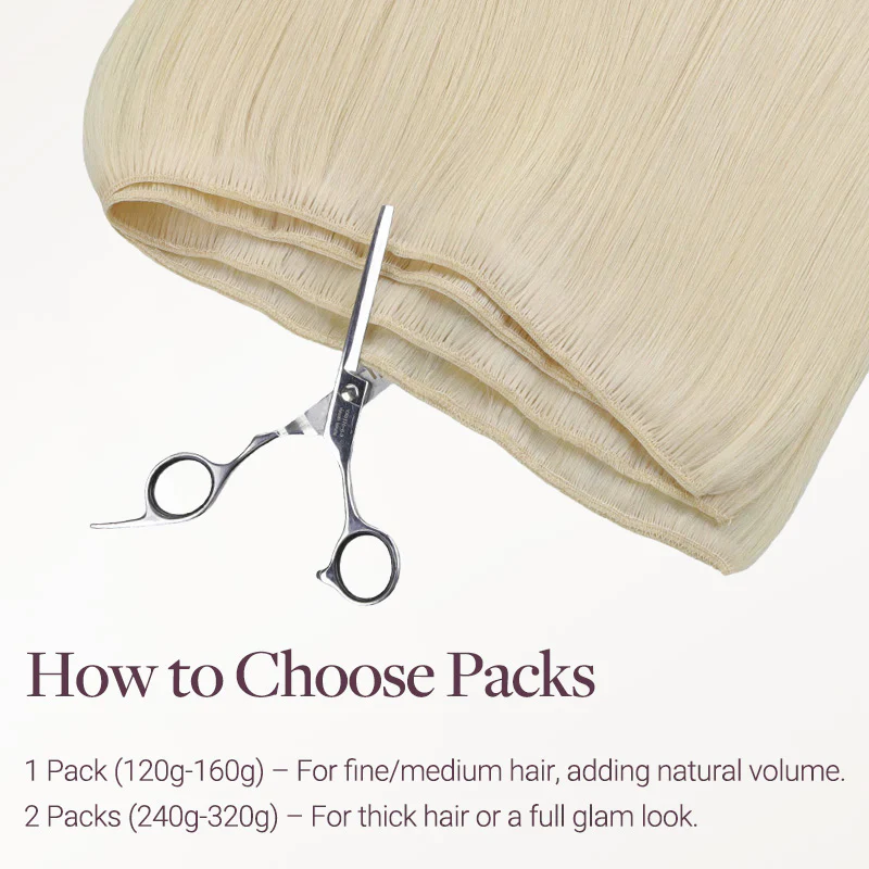 Platinum Blonde (60A) Thick Sew-In Weft Hair Extensions (120g-160g) - Image 8