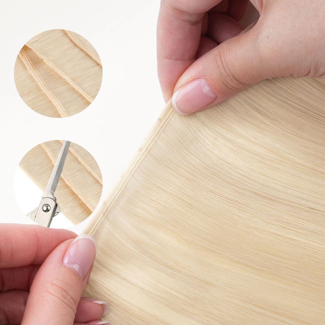 Pure Platinum Blonde (1000) Butterfly Weft Hair Extensions (100g-160g) - Image 3