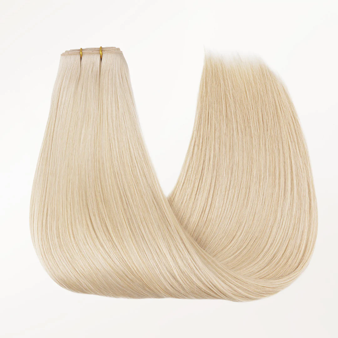 Pure Platinum Blonde (1000) Butterfly Weft Hair Extensions (100g-160g) - Image 8