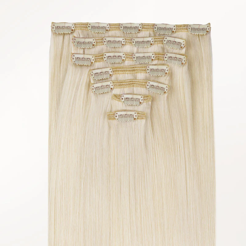 Pure Platinum Blonde (1000) Full Classic Clip-Ins (160g-220g) - Image 4