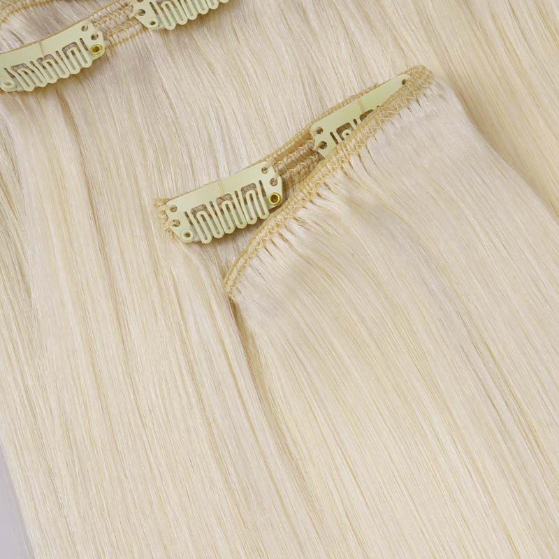 Pure Platinum Blonde (1000) Full Classic Clip-Ins (160g-220g) - Image 8