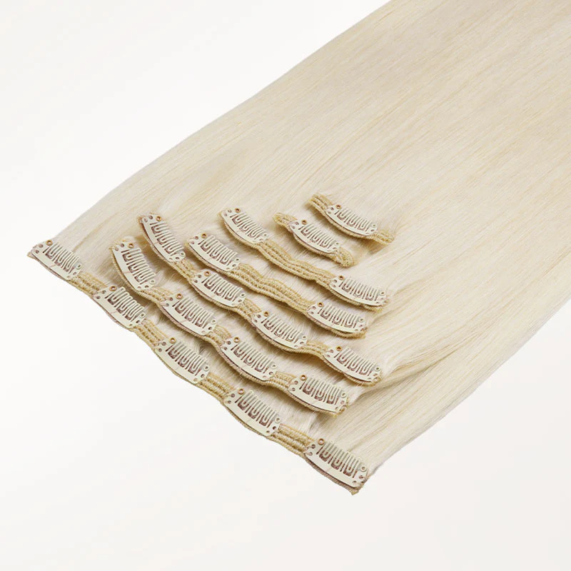 Pure Platinum Blonde (1000) Full Classic Clip-Ins (160g-220g) - Image 9