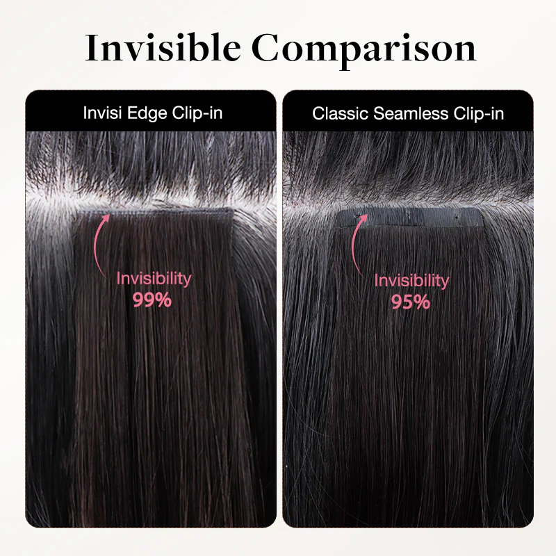 Jet Black (1) Invisi Edge Seamless Clip-Ins (140g-160g) - Image 6
